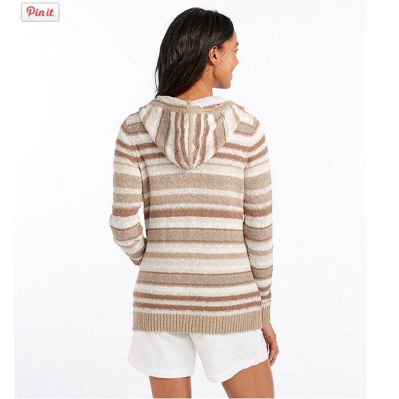 L.L. Bean Midweight Cotton Slub Hooded Pullover Blue size Large - Picture 4 of 8